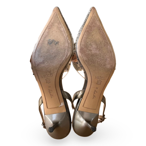 Nicoli Flavie 55 Crystal Slingback Pumps – PVC – Size 38 - Image 7