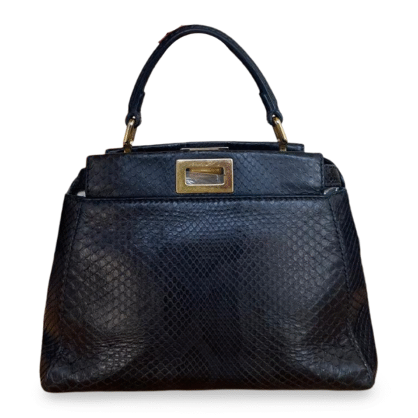 Fendi Mini Peekaboo Top Handle Bag – Dark Blue Python