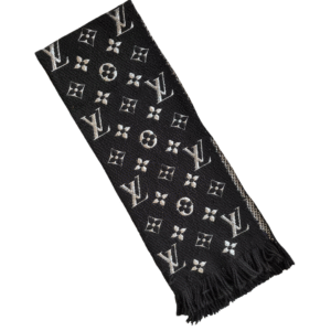 Louis Vuitton Logomania Shine Monogram Wool Scarf – Black