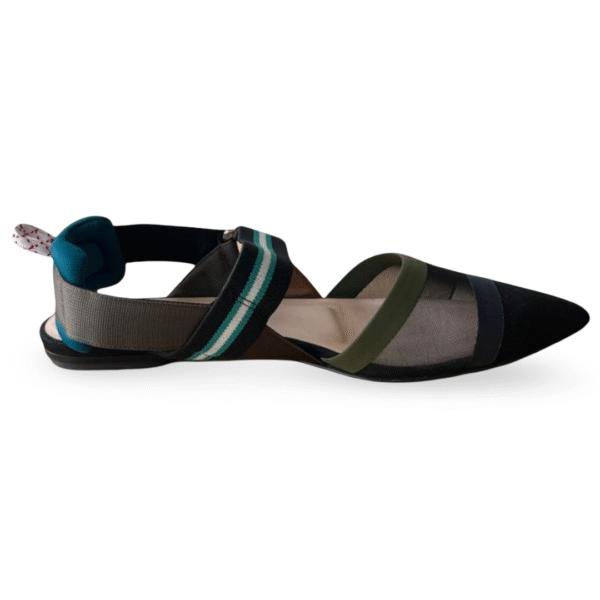 Fendi Colibrì Mesh Slingback Flats Black Multicolor – Size 38 - Image 5