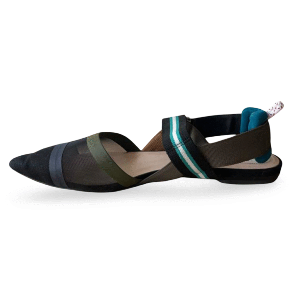 Fendi Colibrì Mesh Slingback Flats Black Multicolor – Size 38 - Image 4