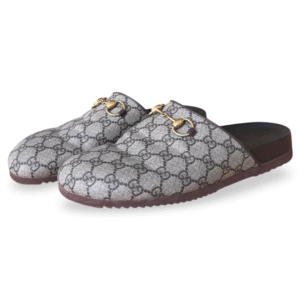 Gucci GG Supreme Canvas Horsebit Slippers – Size 42