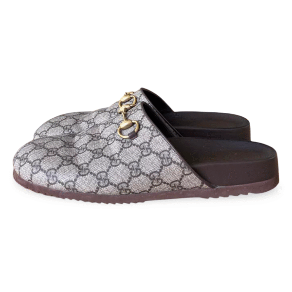 Gucci GG Supreme Canvas Horsebit Slippers – Size 42 - Image 2