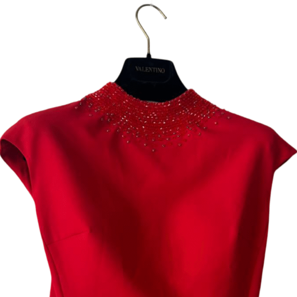 Pronovias Sparkle 2415 Red Bead-Embellished Maxi Dress – UK 8 - Image 2