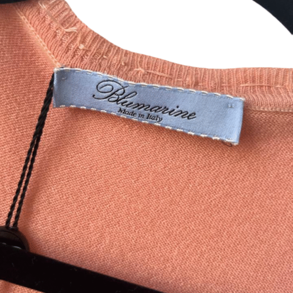 Blumarine Peach Beaded Embellished 100% Cashmere Cardigan – Size IT 42 / DE 36 - Image 3