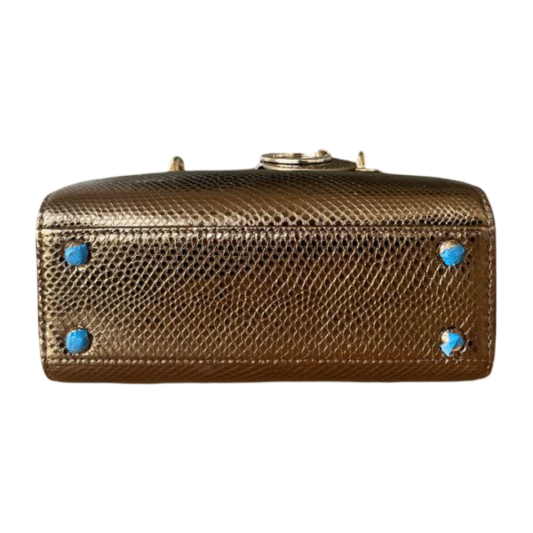 Christian Dior Lady Dior Mini Chain Bag – Metallic Lizard - Image 6
