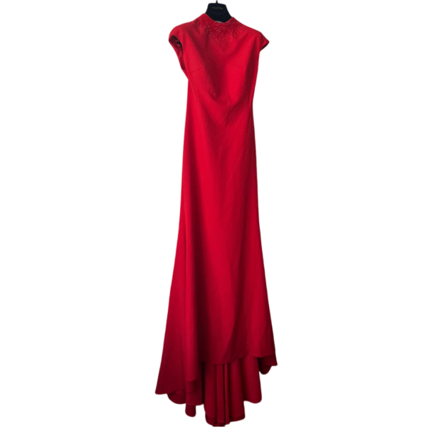Pronovias Sparkle 2415 Red Bead-Embellished Maxi Dress – UK 8
