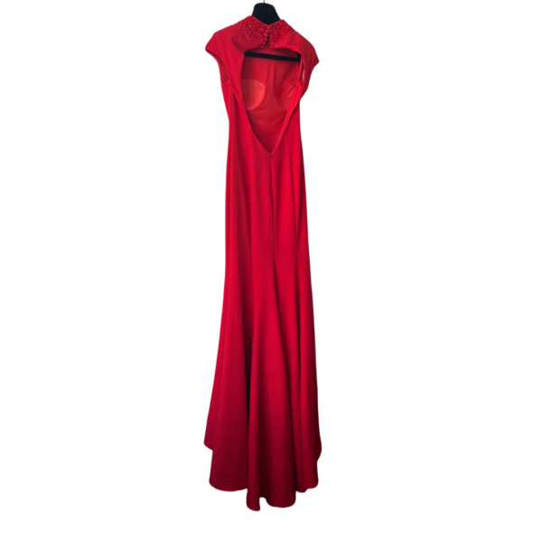 Pronovias Sparkle 2415 Red Bead-Embellished Maxi Dress – UK 8 - Image 4