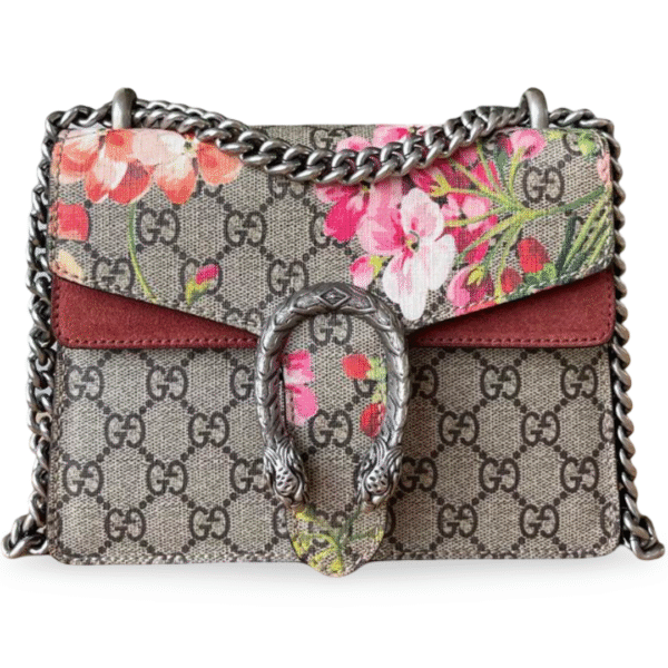 Gucci Dionysus GG Supreme Blooms Mini Shoulder Bag – Brown/Antique Rose