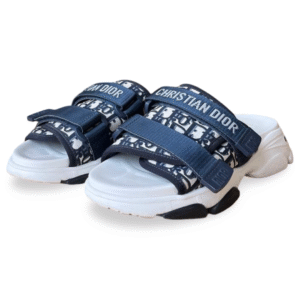 Dior D-Wander Slide Deep Blue Dior Oblique Printed Technical Fabric- Size 37