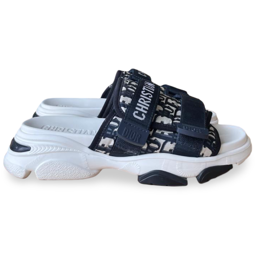 Dior D-Wander Slide Deep Blue Dior Oblique Printed Technical Fabric- Size 37 4 Dior D-Wander Slide Deep Blue Dior Oblique Printed Technical Fabric- Size 37 - Image 4