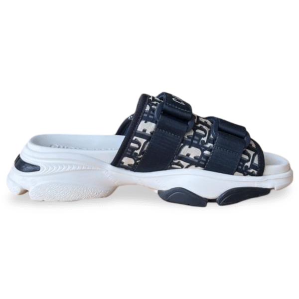 Dior D-Wander Slide Deep Blue Dior Oblique Printed Technical Fabric- Size 37 - Image 6