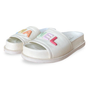 Chanel 22S Multicolor Ivory Sandal Slides – Size 37C