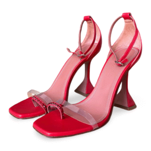 Amina Muaddi Red Daisy Sandals – Size 36.5