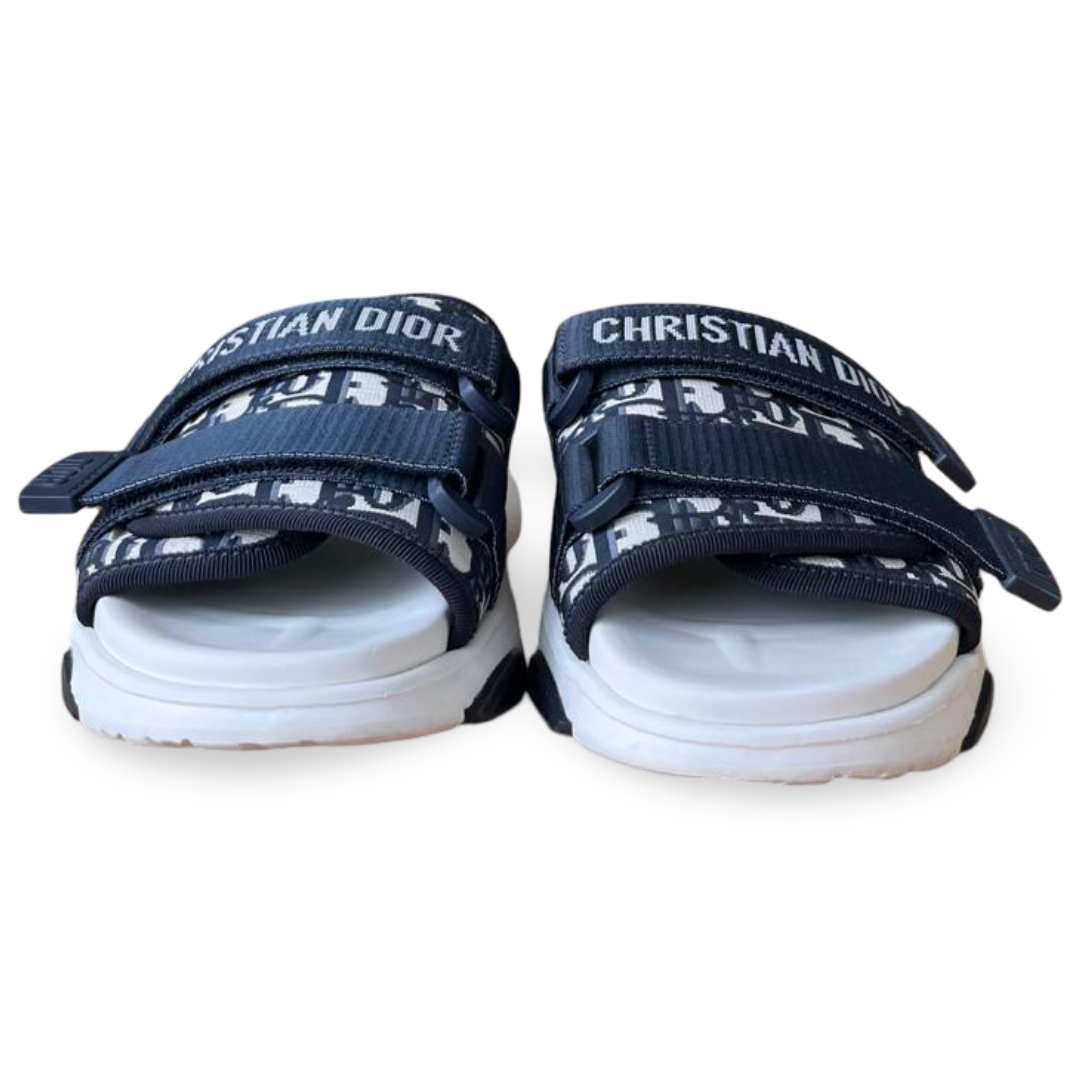 Dior D-Wander Slide Deep Blue Dior Oblique Printed Technical Fabric- Size 37 2 Dior D-Wander Slide Deep Blue Dior Oblique Printed Technical Fabric- Size 37 - Image 2