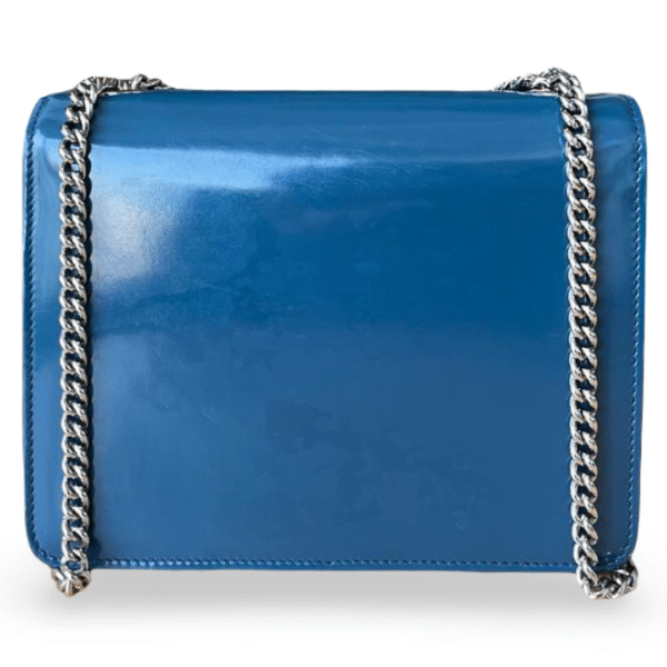 Gucci Small Interlocking GG Shoulder Bag – Blue Patent Leather - Image 6