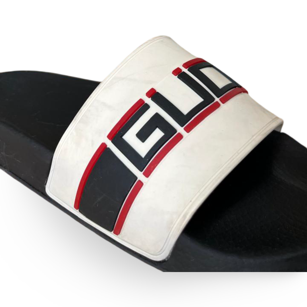 Gucci Off-White Stripe Rubber Slide Sandals – Size 38 3 Gucci Off-White Stripe Rubber Slide Sandals – Size 38 - Image 3