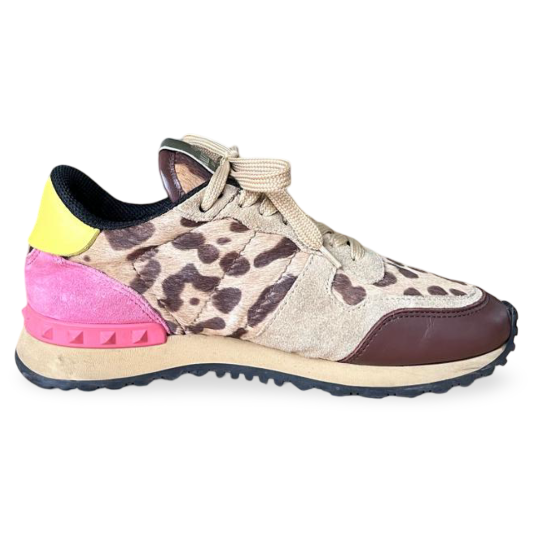 Valentino Rockrunner Leopard Print Sneakers – Size 36 - Image 5