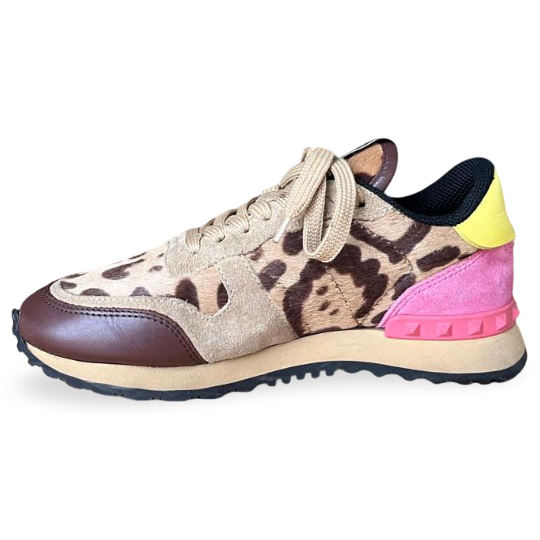 Valentino Rockrunner Leopard Print Sneakers – Size 36 - Image 4