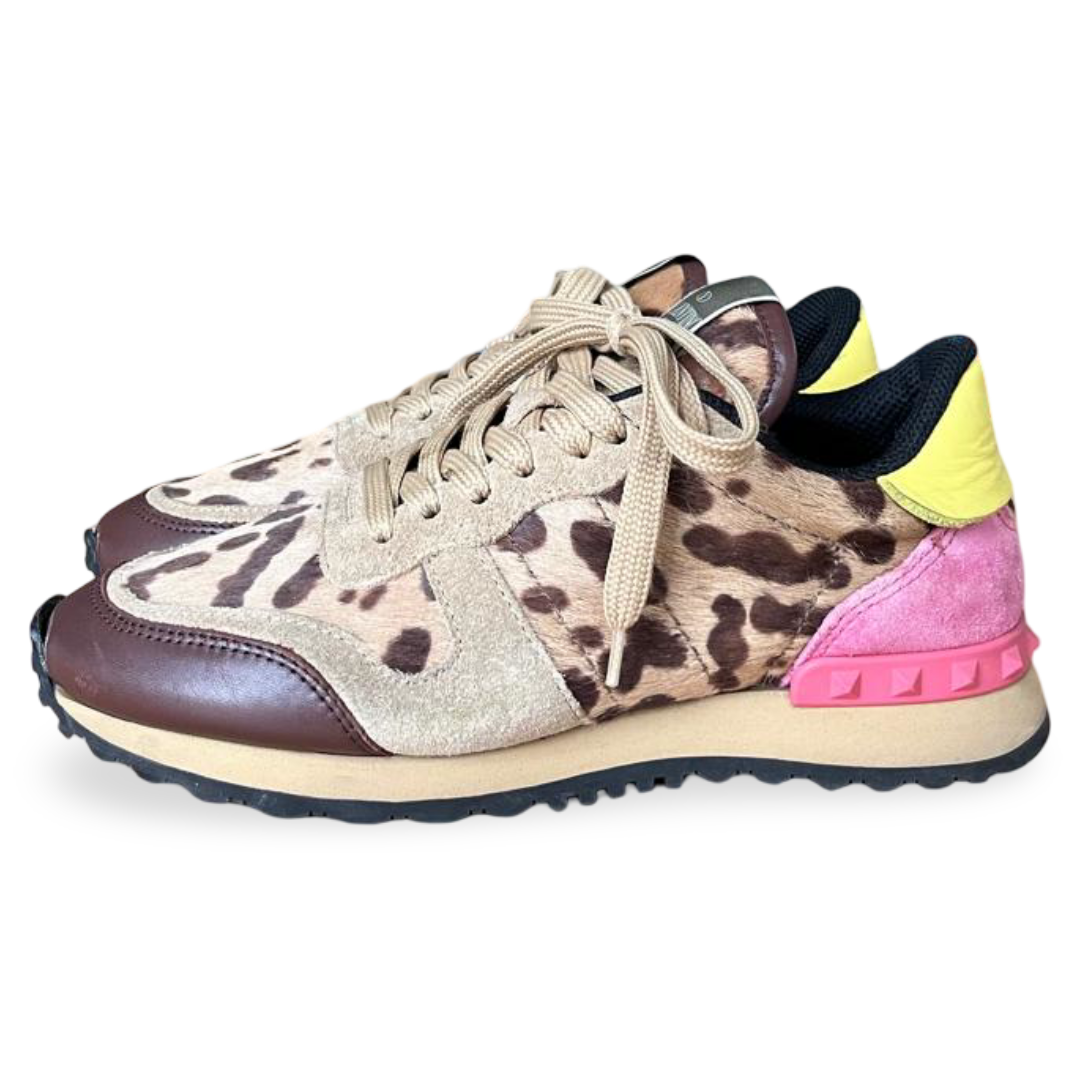 Valentino Rockrunner Leopard Print Sneakers – Size 36 - Image 2
