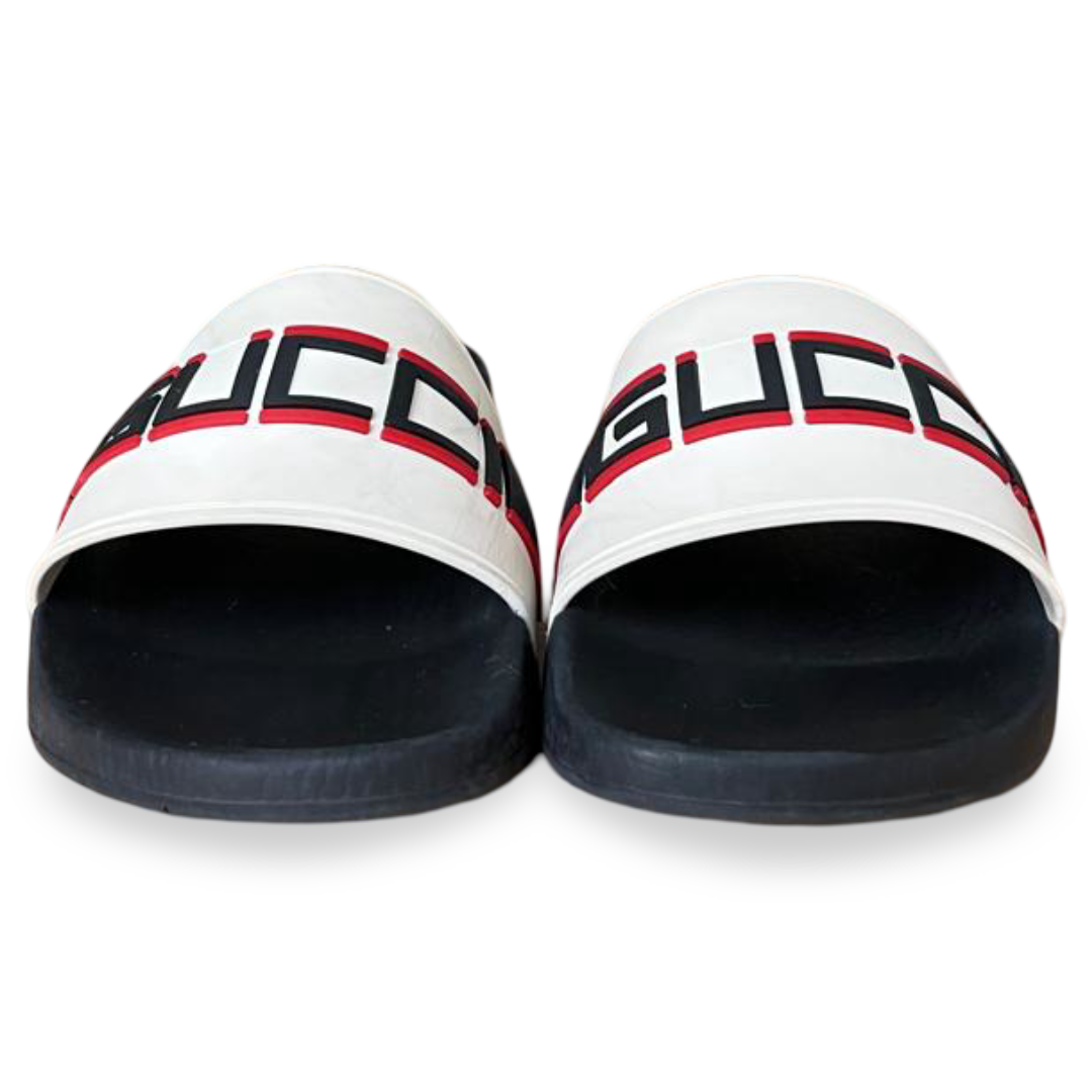 Gucci Off-White Stripe Rubber Slide Sandals – Size 38 8 Gucci Off-White Stripe Rubber Slide Sandals – Size 38 - Image 8