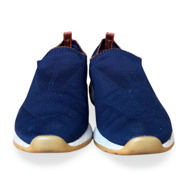 Loro Piana 360 Flexy Walk Leather-Trimmed Wish® Wool Slip-On Sneakers – Blue, Size 39 - Image 2