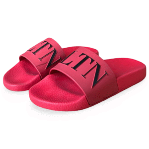 Valentino Garavani RED VLTN Black Logo Slides Rubber – Size 38