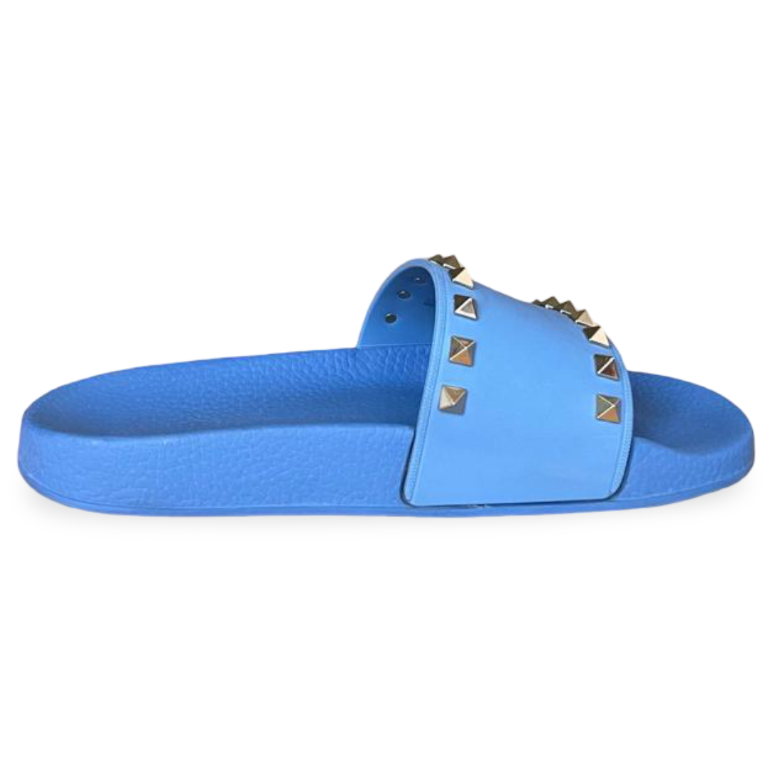 Valentino Garavani Rockstud Light Blue Rubber Slides – Size 38 6 Valentino Garavani Rockstud Light Blue Rubber Slides – Size 38 - Image 6