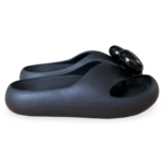 Loewe x Paula's Ibiza Black Pebble Foam Toe-Post Slides – Size 37 - Image 4