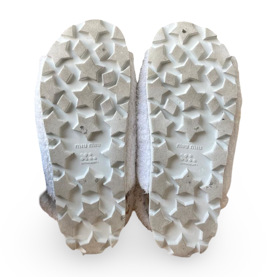 Miu Miu Double Velcro Closure Terry Sandals White - Size 37 5 Miu Miu Double Velcro Closure Terry Sandals White - Size 37 - Image 5