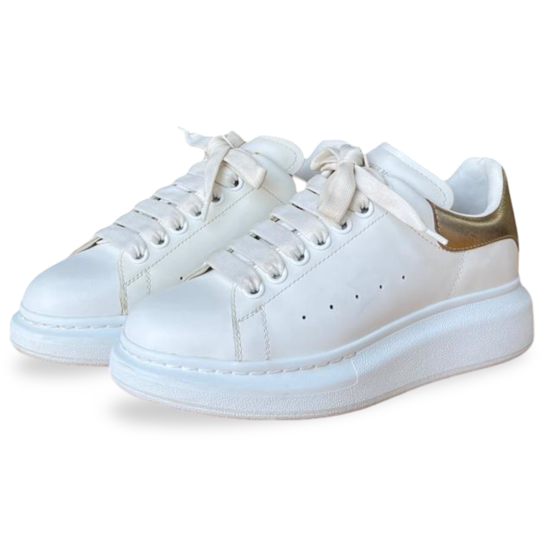 Alexander McQueen Oversized White Leather Sneakers – Size 37