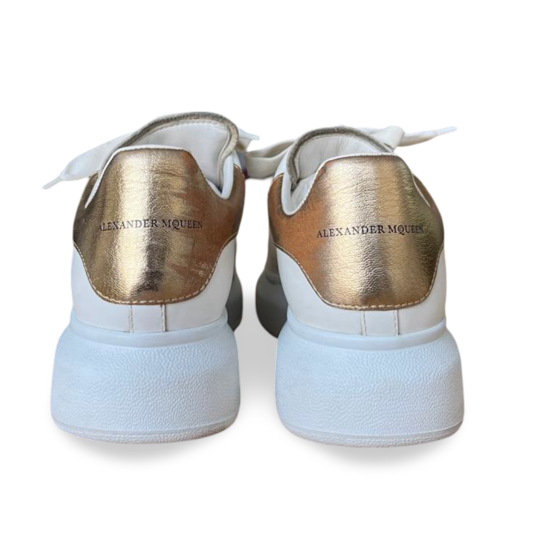 Alexander McQueen Oversized White Leather Sneakers – Size 37 - Image 7