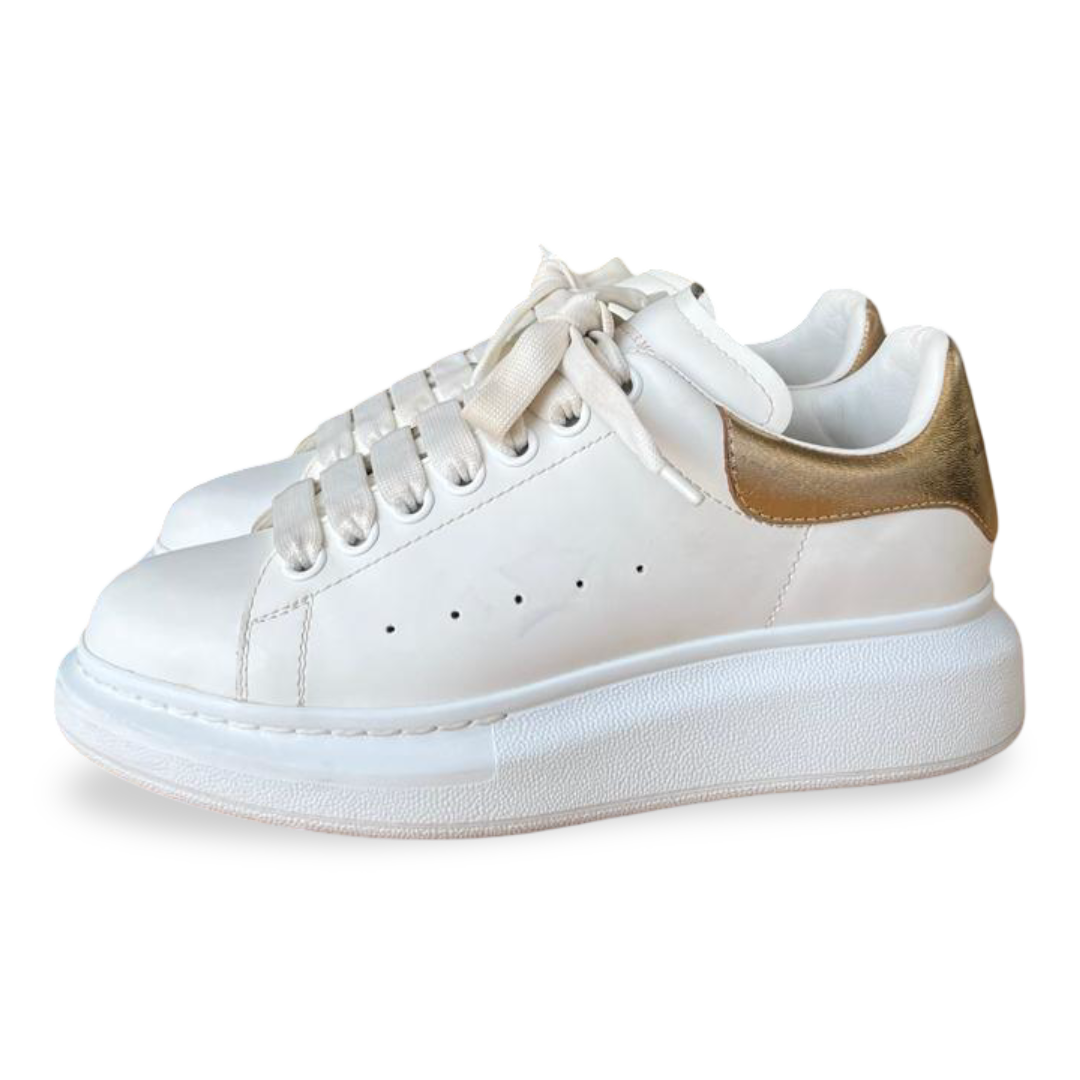 Alexander McQueen Oversized White Leather Sneakers – Size 37 - Image 2