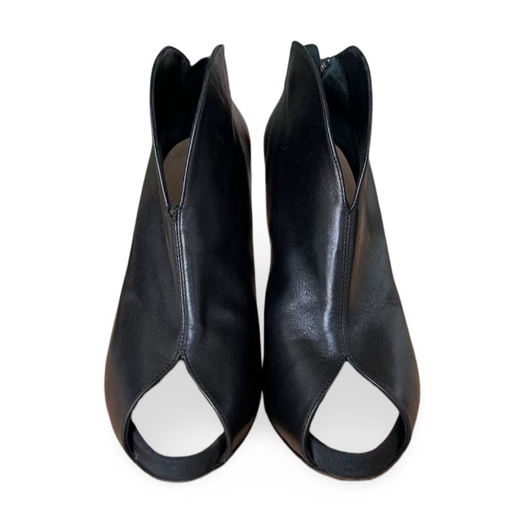 Giuseppe Zanotti Black Leather Peep Toe Ankle Boots – Size 40.5 2 Giuseppe Zanotti Black Leather Peep Toe Ankle Boots – Size 40.5 - Image 2