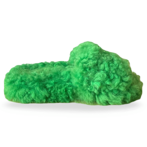 Bottega Veneta Teddy Shearling Green Fur Slides – Size 35 - Image 5