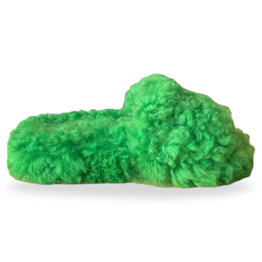 Bottega Veneta Teddy Shearling Green Fur Slides – Size 35 5 Bottega Veneta Teddy Shearling Green Fur Slides – Size 35 - Image 5