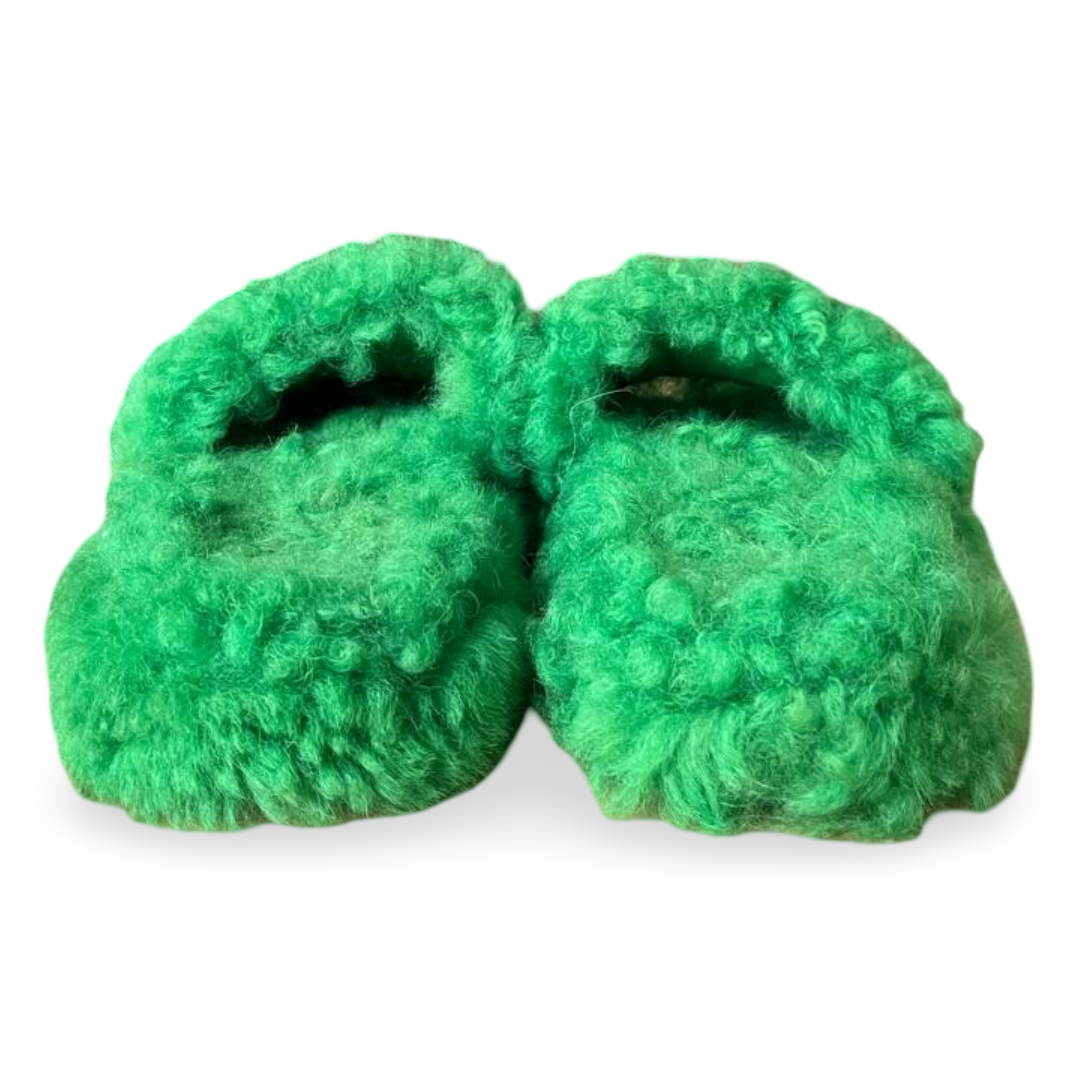 Bottega Veneta Teddy Shearling Green Fur Slides – Size 35 6 Bottega Veneta Teddy Shearling Green Fur Slides – Size 35 - Image 6