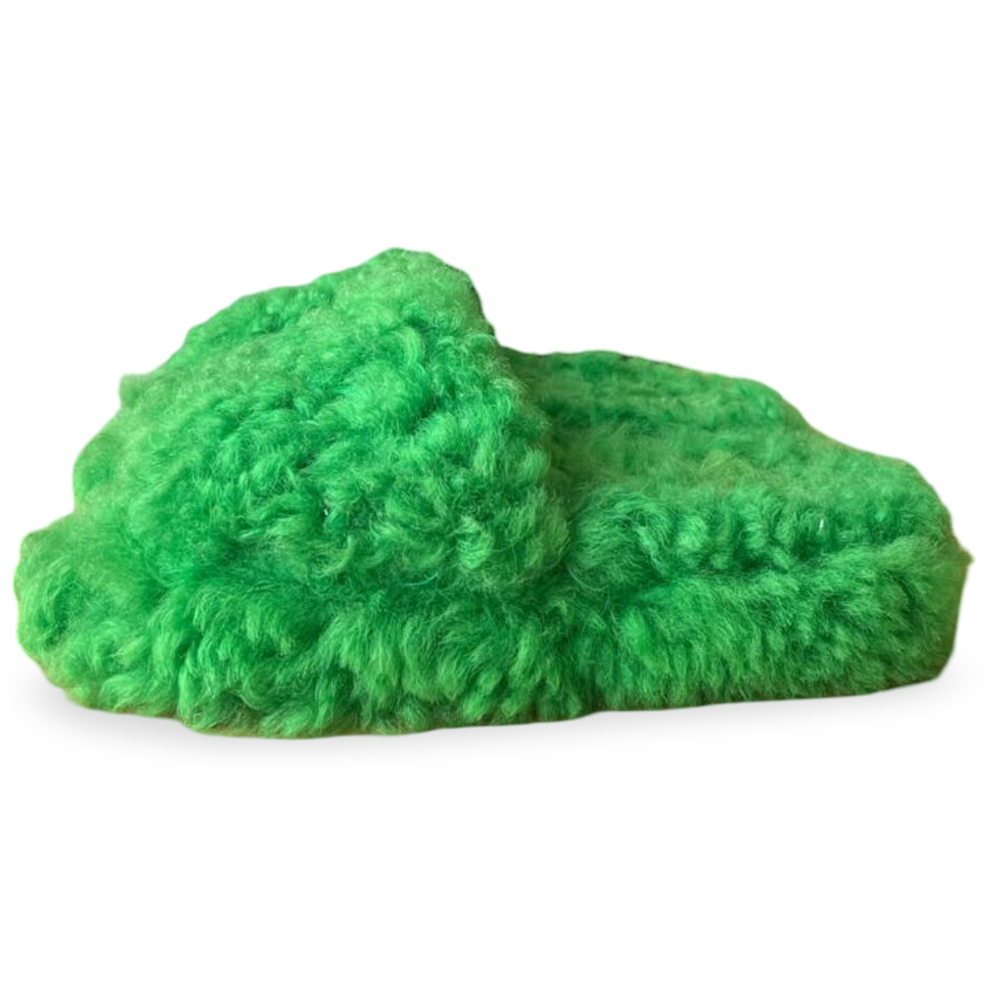 Bottega Veneta Teddy Shearling Green Fur Slides – Size 35 2 Bottega Veneta Teddy Shearling Green Fur Slides – Size 35 - Image 2