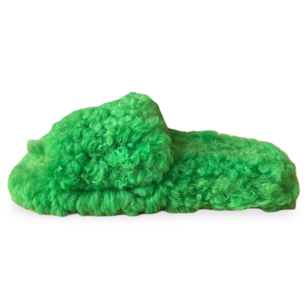 Bottega Veneta Teddy Shearling Green Fur Slides – Size 35 4 Bottega Veneta Teddy Shearling Green Fur Slides – Size 35 - Image 4