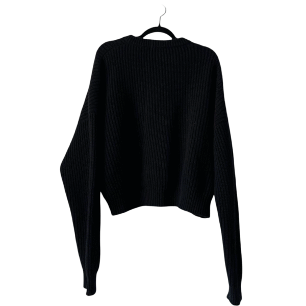 Dolce & Gabbana Black DG-Logo Cropped Sweater – Fisherman-Knit (Size 46) - Image 3