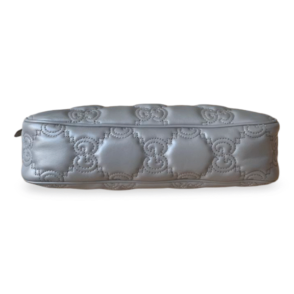 Gucci GG Small Matelassé Leather Shoulder Bag – Dusty Grey/Natural - Image 6