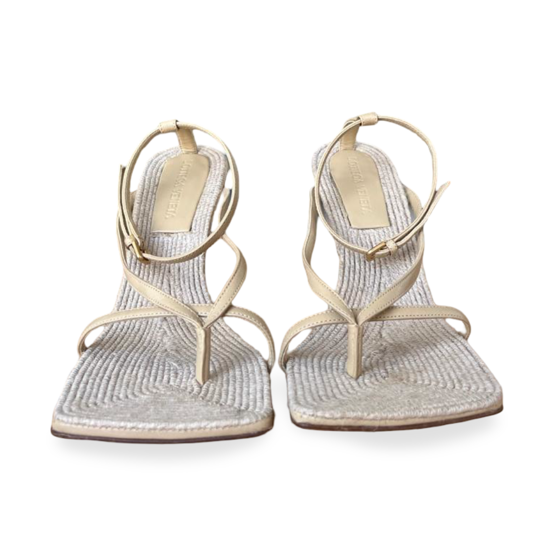 Bottega Veneta Beige Raffia Stretch Ankle Strap Heeled Sandals – Size 37.5 2 Bottega Veneta Beige Raffia Stretch Ankle Strap Heeled Sandals – Size 37.5 - Image 2