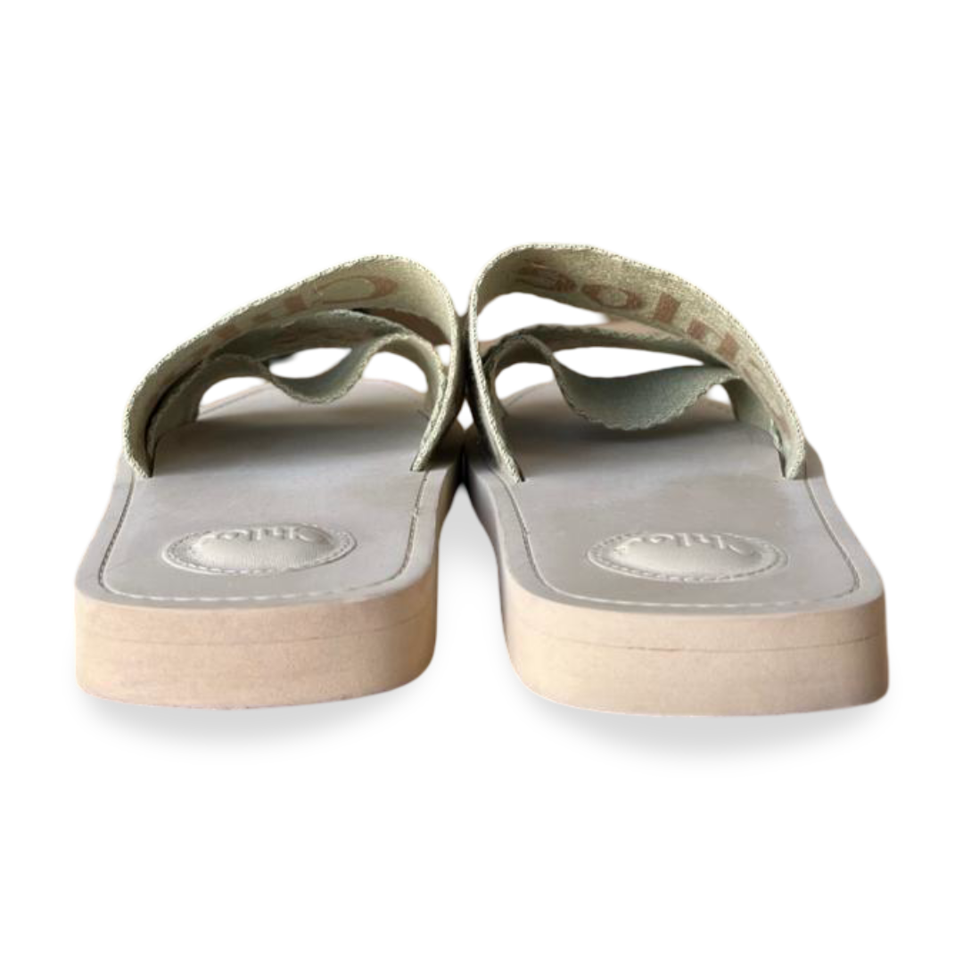 Chloé Woody Slides in Monochrome Linen – Size 40 6 Chloé Woody Slides in Monochrome Linen – Size 40 - Image 6