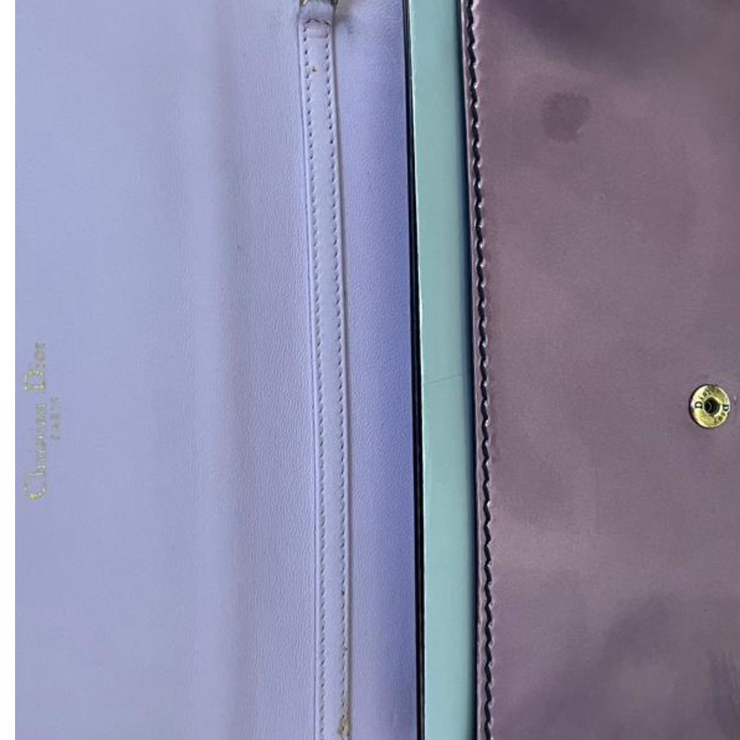 Christian Dior Metallic Pink Patent Leather J’ADIOR Wallet on Chain Clutch - Image 4