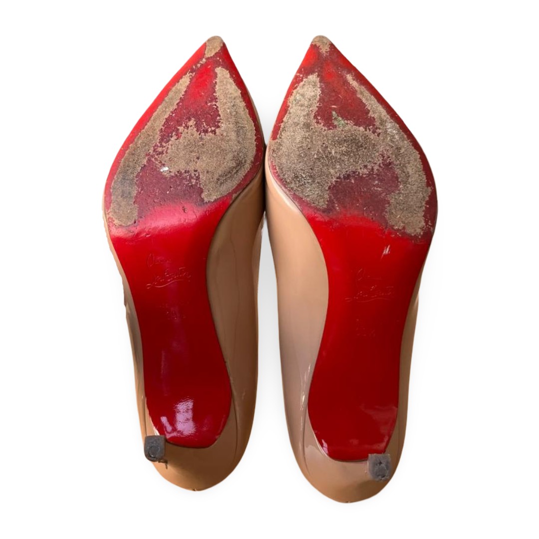Christian Louboutin Beige Patent Leather Pigalle Pumps – Size 39.5 8 Christian Louboutin Beige Patent Leather Pigalle Pumps – Size 39.5 - Image 8