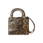 Christian Dior Mini Lady Dior Natural Lizard Skin Bag with Python Pattern