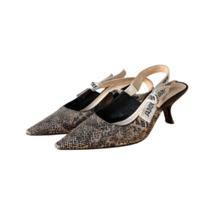 Christian Dior J'Adior Snakeskin-Embossed Leather Slingback Pumps – Size 38