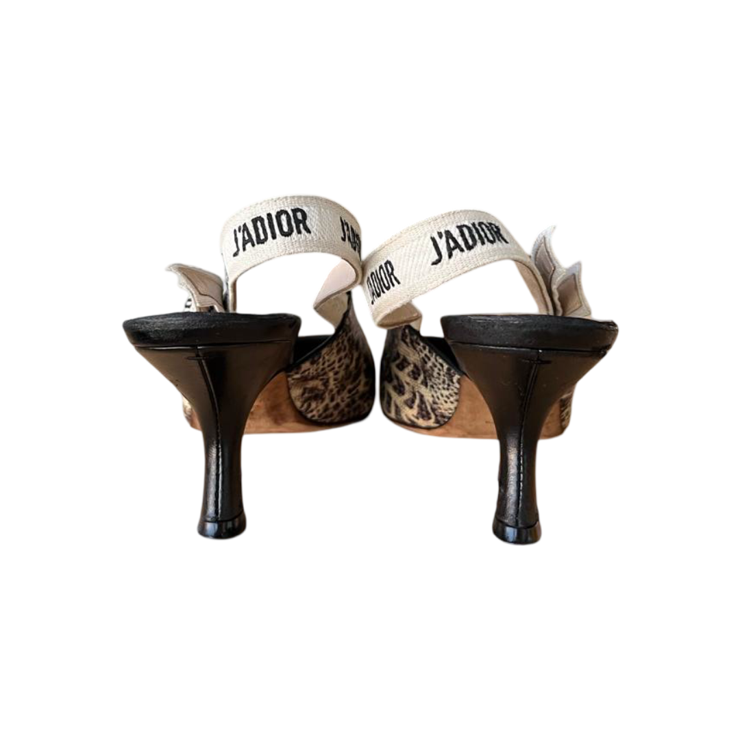 Christian Dior J'Adior Snakeskin-Embossed Leather Slingback Pumps – Size 38 - Image 6