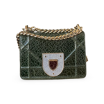 Christian Dior Green Ceramic Effect Deerskin Diorama Club Bag
