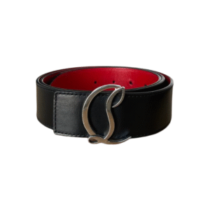 Christian Louboutin Loubi Belt – Black Calfskin Leather